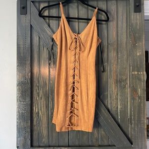 Suede mini dress